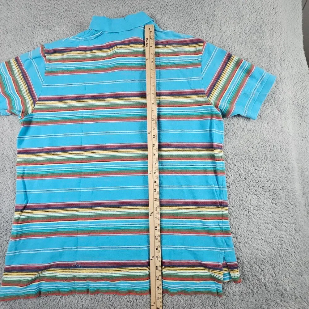 Vintage Polo Ralph Lauren Shirt Mens XXL Blue Striped Short Sleeve Preppy Casual